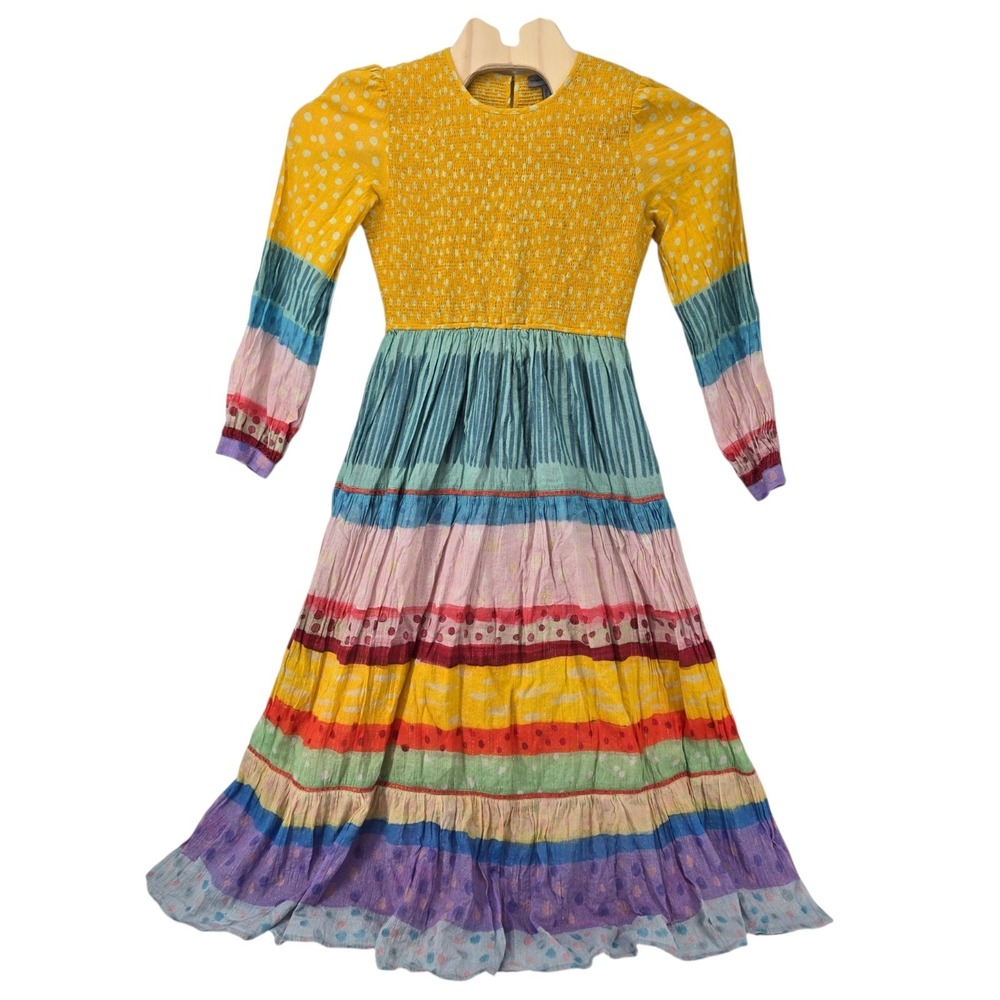 Anthropologie Dress Conditions Apply Boho Geo Maxi Women's Medium Colorful Dots